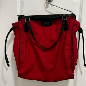 Burberry Buckleigh Tote:  Red with Classic Plaid Lining